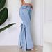 High-Waisted Flared Jeans For Women – Stretchy Denim With Bow Detail (Retro Chic, Comfort Fit)_mkmklike.com