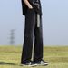 Spring And Autumn New New Pants Men's American High Street Boys Loose Micro-pull Jeans Men's Black Casual Trousers_mkmklike.com