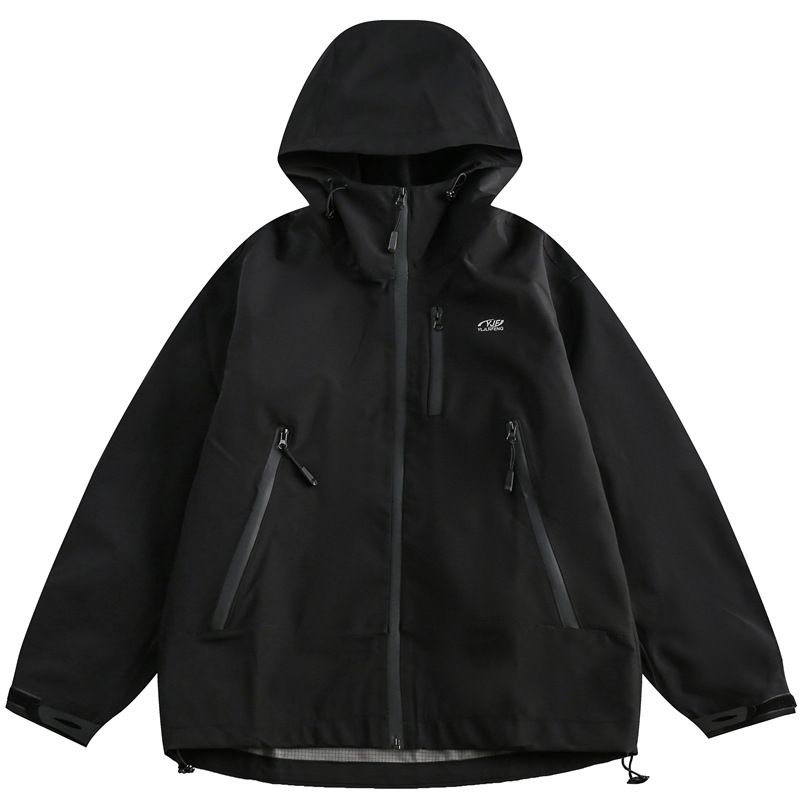 Autumn Hard Shell Laminated Waterproof Insulated Thin Mountain Style Outdoor Functional Trendy Loose Fit Couple Jacket_mkmklike.com