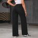 Women's High-Waisted Straight-Leg Jeans – Distressed Washed Denim With Relaxed Fit (Black)_mkmklike.com