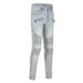 European And American Fashion Brand American Motorcycle Jeans Men's High Street Jeans Distressed Multi-pocket Slim Stretch 1098_mkmklike.com