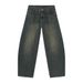 Men's Korean Streetwear Jeans – Wide-Leg Blade Cut, Washed Cotton Blend (XS-XL, Distressed/Black/White)_mkmklike.com