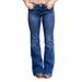 Women's Punk Western Flared Jeans – Retro High-Waisted Bootcut Denim Pants With Distressed Details_mkmklike.com