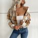 Women's clothing short plaid cardigan lapel jacket women_mkmklike.com