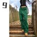 Women's Clothing Retro Multi Pocket Overalls Spring New Thirteen Lines Women's Straight Jeans_mkmklike.com