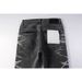 Unisex Y2K Stacked Flared Jeans, Black-Grey Fade With Zigzag Vertical Scratches, Breathable Summer Style_mkmklike.com