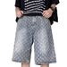 Men's Clothing Denim Shorts Men's Summer Trendy Brand Handsome Loose Casual Distressed Wide Leg Shorts_mkmklike.com