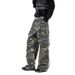 Military Camo Cargo Jeans For Men - Streetwear Wide-Leg Utility Pants With Multi-Pockets & Lumberjack Style_mkmklike.com