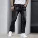 Men's Clothing Popular Stretch Men's Casual Solid Color Jeans Men's Slim Fit Versatile Black Gray Dark Blue Men's Trousers_mkmklike.com