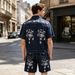 Men's Clothing Men's Blue Printed Denim Shorts Loose Fit Spring Summer For Formal & Casual For Men High Street Cleanfit Jeans Retro_mkmklike.com