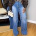 Women's Straight Leg Button-Front Jeans | Heavy-Detail Denim Pants With Multiple Button Accents | Fashionable Streetwear Staple (Blue, S-3XL)_mkmklike.com
