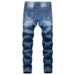Men's Distressed Jeans Cross Border Supply Personalized Camouflage Patchwork Trendy American Jeans_mkmklike.com