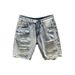 Men's Clothing Retro Nostalgic Raw Edge Big Hole Jeans Loose Handsome Shorts_mkmklike.com