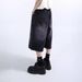 Unisex Washed Denim Shorts - American Style Straight Leg Mid-Length Summer Shorts For Men & Women (Black/Blue, S-3XL)_mkmklike.com
