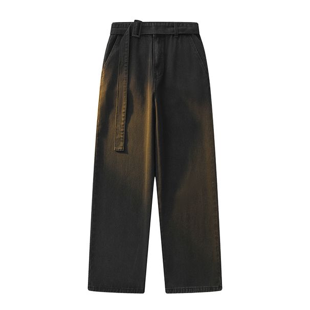 Japanese Vintage Washed Denim Pants For Men – Oversized Streetwear Jeans With Drawstring (M-3XL, 2 Colors)_mkmklike.com