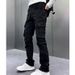 Men's Retro Workwear Multi Pocket Jeans Loose Fitting Casual Trousers High Quality Trendy American Style_mkmklike.com