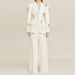 Women's clothing fashion new heavy beaded diamond one-button suit jacket wide-leg pants suit two pieces_mkmklike.com