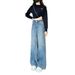 Spring Summer New Wide-Leg Jeans Blue Design High Waist Scimitar Loose Slimming Floor-Length Pants For Women_mkmklike.com