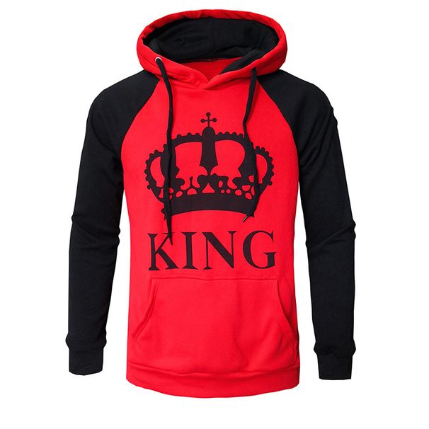 Men's Clothing autumn and winter new hooded pullover color matching couple sweatshirt_mkmklike.com