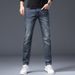 Pulse 2025 Autumn Winter New High-End Light European Style Little Bee Jeans Men's Slim Fit Trendy Skinny Casual Pants_mkmklike.com
