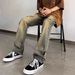 Men's Retro High Street Washed Distressed Ripped Jeans Cleanfit Loose Fit Straight Leg Trendy Casual Normcore_mkmklike.com