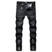 Men's Slim Fit Skinny Jeans Ripped Zipper Charm Stretch Denim European American Style Craft Ink Painted Trendy_mkmklike.com