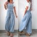 Women's Fashion Casual Loose Wide Leg Denim Overalls Jeans_mkmklike.com
