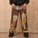 Men's Clothing Men's High Street Style 3D Digital Print Straight Leg Jeans Distressed Patchwork Wide Leg Loose Fit Mud Dyed Pants_mkmklike.com