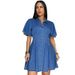 218683 New Denim Waist Slimming Dress_mkmklike.com