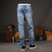 Men's Relaxed Fit Vintage Washed Denim Pants – Classic Harem Style With Artisan Distressing (28-38) – 90s Retro Streetwear For Casual Wear_mkmklike.com