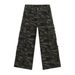 Men's Retro Camouflage Cargo Jeans Cross Border American Stylish Multi Pocket Loose Fitting Wide Leg Straight Leg Pants_mkmklike.com