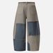 Women's Curved Edge Frayed Hem Jeans Two Tone Color Block Casual Cotton Denim Jeans With Belt Spring/Autumn Summer Collection_mkmklike.com