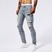 Men's Clothing Men's Casual Ripped Jeans Personality Patch Ins Tight Trousers Jeans_mkmklike.com