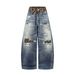 Men's Stylish Wide Leg Trousers Curved Blade Jeans Hip Hop Trendy Unique Design 3D Digital Print_mkmklike.com