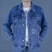 Men's Jacket Multi-Pocket Workwear Slim Fit Versatile Trendy Loose Plus Size Denim Coat Cross-Border_mkmklike.com