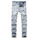 Ripped PU Jeans Casual Street Fashion Men's New Slim Fit Stretch Skinny Pants Men_mkmklike.com
