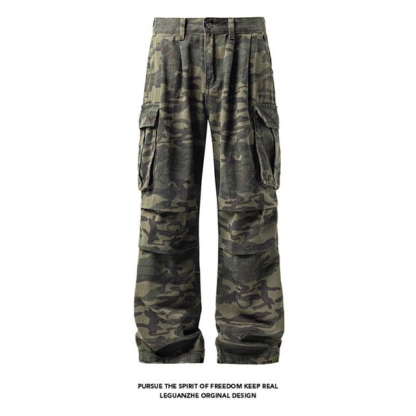 Camouflage Pants For Men, Spring And Autumn, Drapey Wide-leg American Style Trendy Brand, Loose Straight-leg Long Pants,_mkmklike.com