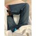 145 Winter Fleece-Lined Straight-Leg Jeans With Pear-Shaped Body, High-Waisted Slimming Narrow Wide-Leg Pants For Petite_mkmklike.com