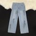 Men's Clothing Jeans Men 2025 Trendy High Street Graffiti Niche Loose Washed Wide Leg Pants_mkmklike.com