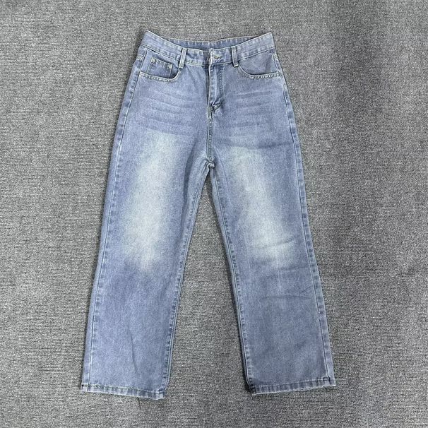 Vintage Black Washed Slim Straight Bootcut Jeans Denim Pants Slight Flare Clean Fit Retro Style for Men (S-3XL)_mkmklike.com