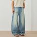 Men's Clothing & Archer0603 & American Streetwear Light Color Heavyweight High Street Scimitar Jeans Men's Loose Ripped Pants Long Pants_mkmklike.com