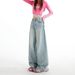 2026 Spring New Style Flap Design High-Waisted Loose-Fit Straight Wide-Leg Floor-Length Jeans For Women_mkmklike.com