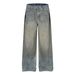 Men's Loose Wide Leg Jeans Retro Style Trendy Washed Distressed High Street Design Clothing_mkmklike.com
