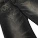 Distressed Washed Loose Jeans With Water Ripple Splash Ink Design Wide-Leg Straight Pants For Men Trendy_mkmklike.com