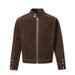"Modern Era" Retro Maillard Autumn Cleanfit Short Suede Leather Harrington Flight Jacket_mkmklike.com