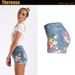 Women's Clothing Wide Leg Elastic Shorts Plus Size Women's Clothing 3d Heavy Embroidery Flower Denim Shorts For Women_mkmklike.com