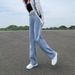 Trendy Girl Closet Adjustable Jeans For Women, Spring And Autumn High Waist Straight Pants, Loose Korean Style, Slimming Petite Wide Leg_mkmklike.com