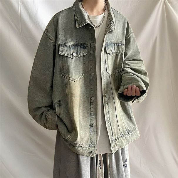 2025 New Spring And Autumn Style Top Men's Casual Denim Jacket Trendy Brand Blue_mkmklike.com