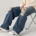 Men's Clothing Ripped Jeans For Men Ins Street Style Retro Loose Washed Wide Leg Denim Mopping Handsome Loose Straight Pants_mkmklike.com