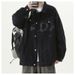 Hong Kong Style Cool Workwear Denim For Men, Autumn New Korean Version Trendy Loose Versatile Couple's Jacket_mkmklike.com